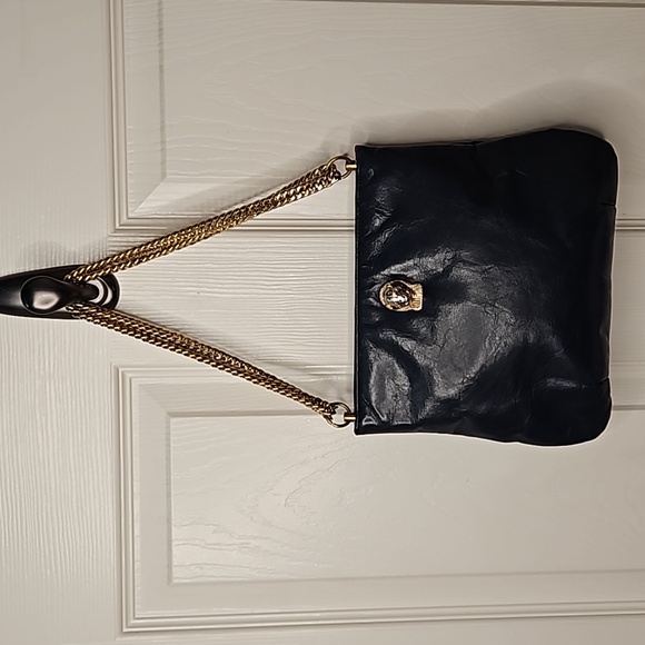 Vintage Ruth Saltz cougar head navy blue gold chain strap - Picture 10 of 13
